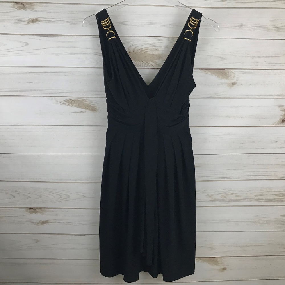 Unyx Black Dress with Gold Ring Details Size S